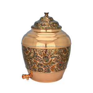 Style classique en gros fleur imprimé motif cuivre distributeur d'eau pot d'eau utilisation pour la maison et les bureaux - Product Image 3