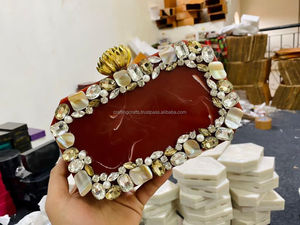 Grande pochette de soirée pour femmes de luxe à la mode nouvelle main peinte à la main ange résine artisanat Royal élégant éclat en gros - Product Image 2