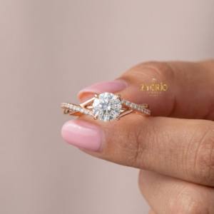 Anillo de Compromiso de Lujo con Diamante Cultivado en Laboratorio, con Corte Pavé, Chapado en Oro, Anillo de Boda para Mujer, Regalo para Fiesta - Product Image 2