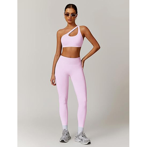 Ensemble de yoga pour femme : soutien-gorge de sport à intérieur brossé, leggings taille haute en tissu éponge doux, doublure polaire confortable, nylon et élasthanne - Product Image 2