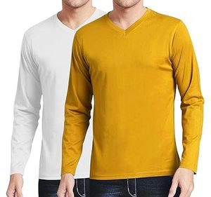 Dry <b>Fit</b> Slim <b>Fit</b> Long Sleeve <b>V</b>-Neck Front Logo Men's Blank Athletic Shirt Cotton Performance Breathable Workout Tee - Product Image 1