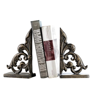 Lot de 2 serre-livres décoratifs pour la maison, design unique, figurines dorées, pour étagères robustes - Product Image 4
