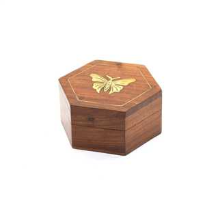Luxury Bone Inlay Geometric Diamond Pattern Jewelry Box Rectangular Handcrafted Keepsake <b>Chest</b> Modern Inlay <b>Storage</b> Organizer - Product Image 1