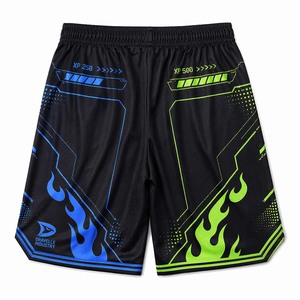 Shorts de gaming futuristes en polyester maillé premium avec design néon XP Cyberpunk, personnalisables par sublimation - Product Image 3