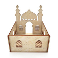 Décorations Ramadan Mubarak Eid, plateau en bois, décoration de table, calendrier de compte à rebours peint écologique, ornements pour la maison, artisanat