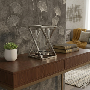 Modern Geometric Metal <b>Hurricane</b> Candle Holder Luxury Stainless Steel Pillar <b>Lantern</b> with Glass Cylinder for Home Decor - Product Image 1