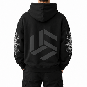 Sudadera con Capucha Personalizada para Hombre, Negra, de Invierno, Ecológica, Transpirable, de Forro Polar, Corte Regular, Informal, con Bolsillo Delantero - Product Image 5