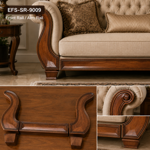 Luxury Upholstered <b>Sofa</b> Solid <b>Wood</b> Decorative Front <b>Frame</b> Side Panels Front Apron Exposed <b>Wood</b> Furniture Components - Product Image 3