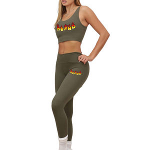 Ensemble de yoga décontracté 2 pièces personnalisé pour femme : Leggings push-up et brassière de sport pour la gym - Product Image 1