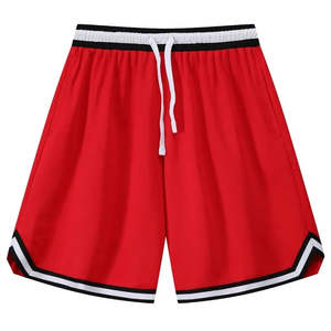 Nouveaux shorts de basket-ball personnalisés à séchage rapide pour l'été, à deux couches, en maille, avec poche zippée, brodés, côtelés, noir, blanc, bleu - Product Image 1
