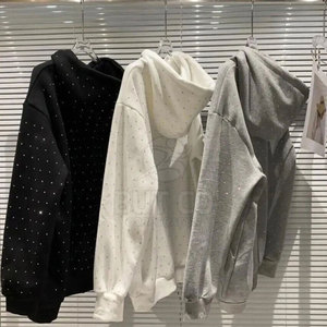 Prix de gros pour les sweats à capuche en strass en stock, sweats à capuche en strass sur mesure, sweats à capuche en strass à vendre - Product Image 4