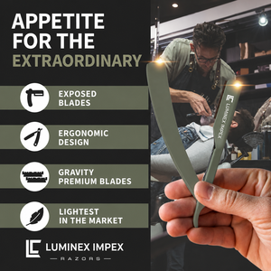 Navaja de Afeitar Recta Vintage Luminex Impex con Mango de Concha de Abulón y Acero al Carbono, Lista para Usar en Barberías y Salones - Product Image 3
