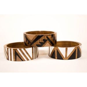 Brazaletes Tradicionales de Bambú y Madera para Mujer, Coloridos, Hechos a Mano y Pintados, para Uso Festivo - Product Image 3