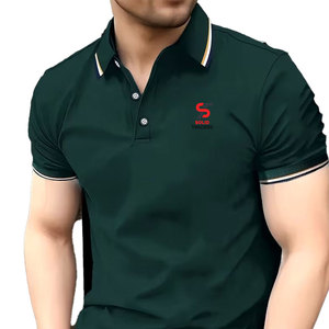 Polo homme décontracté, design simple, léger, facile à laver, couleur durable, aspect élégant, qualité supérieure, Solid Trader. - Product Image 3