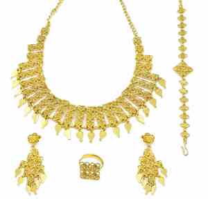 Wholesale 14K18K24K Micron <b>Gold</b> Plated Traditional Floral Design Bridal Jewelry <b>Set</b> France European Wedding Fashion Jewelry <b>Sets</b> - Product Image 2