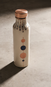 Premium Ayurvedic Enamel Painted Copper <b>Water</b> <b>Bottle</b> Artistic Celestial Circles Design Leakproof <b>Metal</b> Sports <b>Bottle</b> Manufacture - Product Image 4