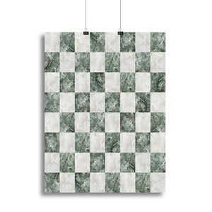 Stampa su tela o poster con piastrelle a scacchi senza soluzione di continuità, eleganti mosaici per l'arredamento della casa - Product Image 1