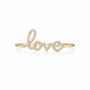 Anillo de Oro Sólido de 14K con Nombre Personalizado, Anillo de Diamantes con Letra de Amor, Anillo de Pareja, Anillo para Enamorados, Regalo Romántico para Ella - Product Image 1