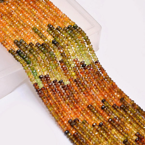 Perles de tourmaline AAA 3mm-4mm, rondelles micro-facettées, tourmaline naturelle multicolore, pierres semi-précieuses, perles en vrac pour bijoux - Product Image 4