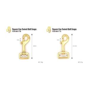 Boulon pivotant à œil rond en laiton boutons-pression avec anneaux à rouleaux Boucles de barre centrale Dees - Product Image 2