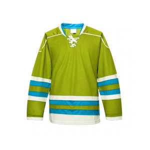 เสื้อฮอกกี้น้ำแข็งแบบกำหนดเอง สีขาว สีเหลือง คอวี แขนยาว พิมพ์ลายแบบซับลิเมชั่น เสื้อผ้าผู้ใหญ่สำหรับผู้ชาย - Product Image 4