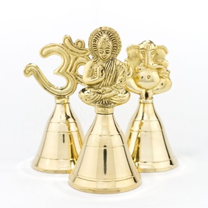 DIOS Nouveau Design Cloche à main en laiton avec manche en bois Cloche Peon en métal en laiton pur pour aimants de réfrigérateur promotionnels de bureau - Product Image 3