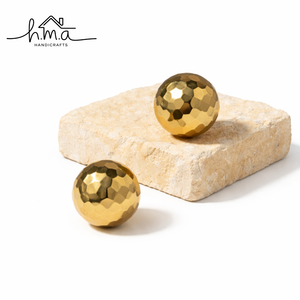 Hammered Brass Ball Cabinet <b>Knob</b> Faceted Round Drawer Pull Gold Finish Decorative Furniture Handle Kitchen Cupboard <b>Door</b> - Product Image 4