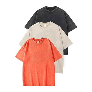 <b>Men</b> Oversized Knitted T-<b>Shirt</b> High Quality Custom Logo Print Breathable 100% Cotton O-Neck Heat-Transfer Short Oversized Tee - Product Image 1