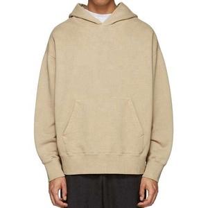 Algodón de lujo Terry Heavyweight No Drawstring Pullover Hombres Sudaderas con capucha de gran tamaño Fitness Plain Men Hoodie Pullover Oversized Solid - Product Image 2