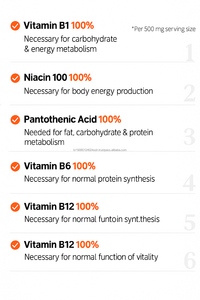 Comprimés complexes de vitamine B 90 points OEM coréen de soutien de concentration de vitalité énergétique - Product Image 5