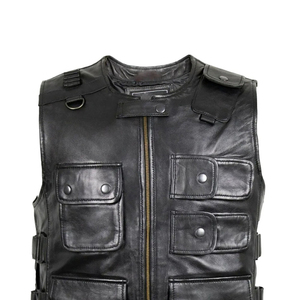 เสื้อกั๊กหนังดีไซน์พรีเมียม ขายดี รุ่นใหม่ สั่งทำได้ ระบายอากาศได้ดี สวมใส่สบาย คุณภาพพรีเมียม สำหรับผู้ชาย - Product Image 4