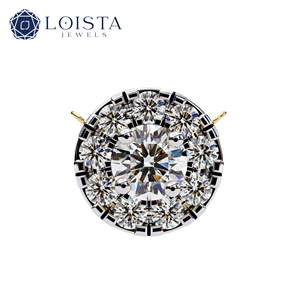 Pendentif pour femme en or massif 9k, 14k, 18k, serti de diamants de laboratoire certifiés IGI, taille halo française, couleur E, blanc, 18 pouces - Product Image 2