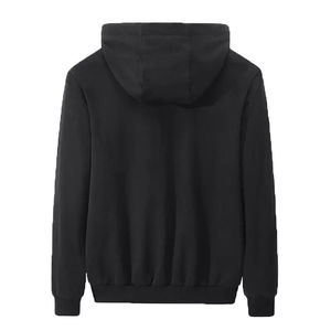 Sweat-shirt zippé gris pour homme, col châle, coupe classique, couleur unie, molleton de coton, coupe-vent, écologique, décontracté, pour l'hiver, avec poche - Product Image 4