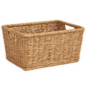 Premium Eco Friendly Durable Seagrass <b>Basket</b> with Handles for Kitchen <b>Bathroom</b> & Living Room Storage Solutions - Product Image 1