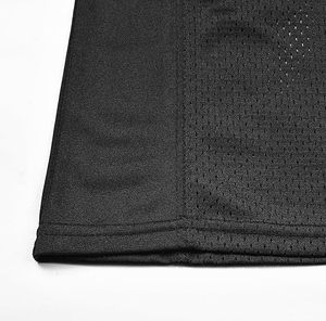 T-shirt de sport athlétique pour femme en polyester léger, col en V noir, manches courtes, brodé, antibactérien, maille, football - Product Image 6