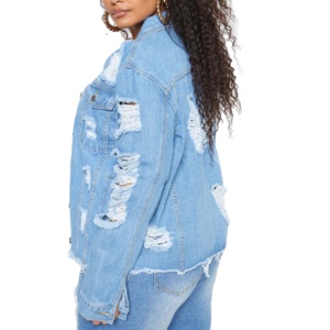 Respirant vêtements de plein air femmes en détresse Jeans vestes haute qualité OEM Service femmes Denim Jeans vestes 2026 - Product Image 2