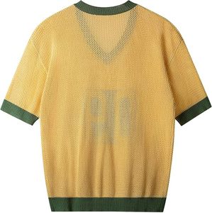 เสื้อสเวตเตอร์ไหมพรมผู้ชาย แขนสั้น คอวี ผ้าฝ้ายผสมวิสโคส ระบายอากาศได้ดี ยืดหยุ่นเล็กน้อย เหมาะสำหรับใส่ในชีวิตประจำวัน - Product Image 2