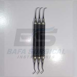 INSTRUMENTS CHIRURGICAUX BAFA Sonde chirurgicale dentaire à double extrémité avec poignée moletée noire, outil manuel de classe II en résine - Product Image 2