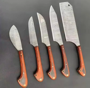 Juego de Cuchillos de Cocina Damasco para Restaurante, Cuchillos de Chef Hechos a Mano con Mango de Madera Natural, Cuchillería Comercial, Proveedor OEM - Product Image 1