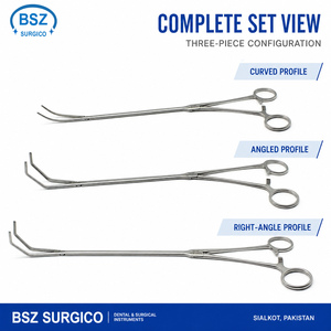 Ensemble de pinces chirurgicales de dissection BSZ SURGICO, courbées, à angle droit, en acier inoxydable, manuelles, instruments de chirurgie générale, certifiées CE - Product Image 2