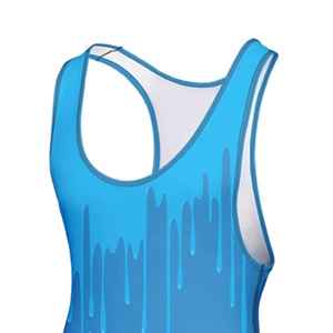 Maillot de lutte unisexe respirant et écologique 2026, couleur personnalisée, imprimé par sublimation, double bretelle, col en V, ajusté, 260g, devant - Product Image 2
