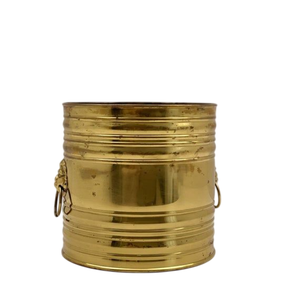 Macetas de Latón Dorado Martillado Ecológicas de Alta Calidad con Asas con Forma de Cara de León para Decoración de Jardín e Interiores/Exteriores - Product Image 5