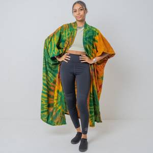 Piscine fête Sequin Kimono à manches longues broderie à la main travail à volants dentelle Wrap longue rayonne brodé Kimonos Robe - Product Image 1