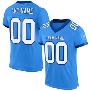 Vente en gros directe OMMIZ INDUSTRY Maillot de football authentique personnalisé en maille bleu poudré et blanc royal - Product Image 1