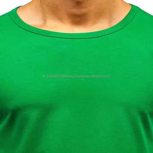 Camiseta Personalizada para Hombre, Color Verde, Cuello Redondo, Manga Corta, 100% Algodón, Poliéster-Algodón, Diseño Sólido - Product Image 2