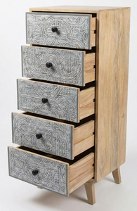 Wooden Chest of Drawers with Column LUMI Premium quality Home Storage Wooden Vintage Furniture Cabinet for Home Storage cabinet - Product Image 5