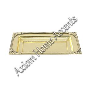 Elegante bandeja de latón con acabado pulido para servir en fiestas de Navidad y decoración de mesa de Axiom Home Accents - Product Image 5
