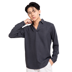 Wholesale ODM Custom <b>Compression</b> Vintage Casual Men's Polyester/Cotton 220g Full Sleeve Shirt Printed Quick Dry <b>Spring</b> Vietnam - Product Image 3