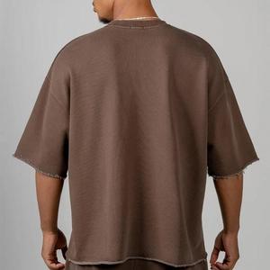 เสื้อยืดโอเวอร์ไซส์สำหรับผู้ชาย ผ้าฝ้ายออร์แกนิค เสื้อยืดแขนสั้นคุณภาพสูง เสื้อยืดผู้ชายสำหรับฤดูร้อน เสื้อยืดลำลองผ้าเจอร์ซีย์ - Product Image 4