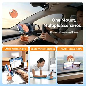 <b>Smart</b> Electric Vacuum Suction Phone Mount Auto-Adhesion Magnetic Car Holder for Dashboard & <b>Mirror</b> Gym Phone Mount for Vlogging - Product Image 3